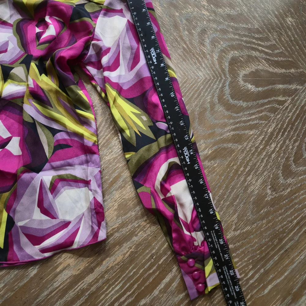 Missoni for Target Floral Abstract Button Down Blouse Women’s S Pink Green - Picture 7 of 9